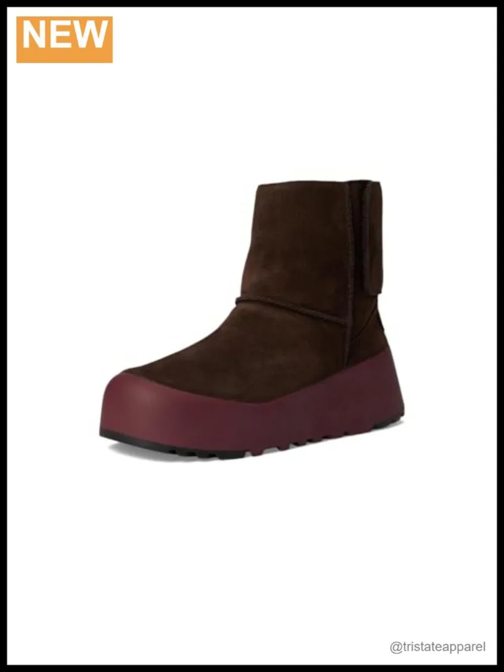 Women's Water-Resistant Suede Mid-Calf Fashion Boot with Hook-and-Loop Closure